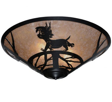 Lynx on the Loose 36W 3 LED Flush Mount 8 x 22 In by Meyda Tiffany - 110549