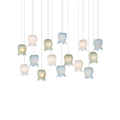 Polpo 15 Light Linear Multi Drop Pendant 48 Inch Wide by Currey Company - 9000-1399