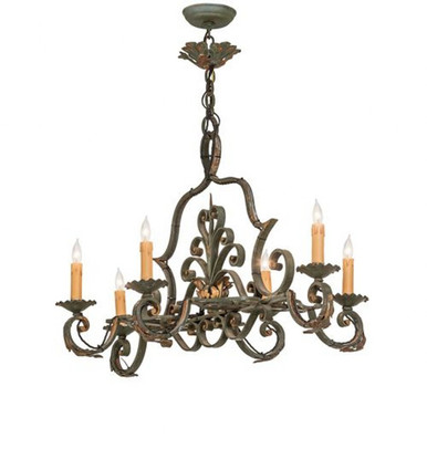 Rosalie 6 Light Chandelier 33 x 25 Inches Wide by Meyda Tiffany - 254930