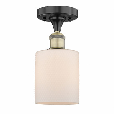 Cobbleskill 1 Light Semi Flush Mount 11 Inch and 5 Inch Wide by Innovations - 616-1F-BAB-G111
