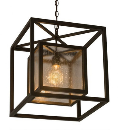 Kitzi Box 1 Light Square Pendant 21 x 22.5 Inches by Meyda Tiffany - 179889