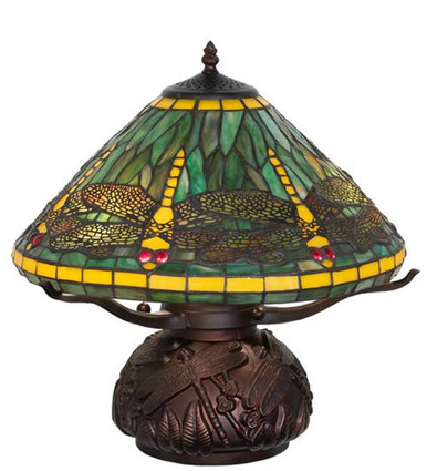 Tiffany Dragonfly 3 Light Table Lamp 17 x 17 In by Meyda Tiffany 261256 - 261256