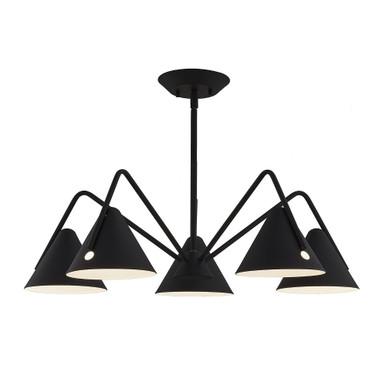 Zag 5 Light Large Chandelier by Justice Design - NSH-4245-MBTX