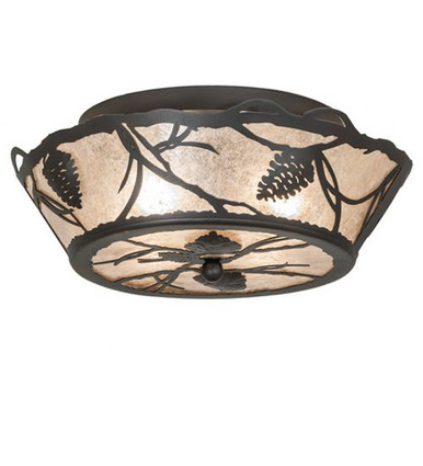 Whispering Pines 4 Light Flush Mount 6.5 x 16.5 In by Meyda Tiffany - 252643