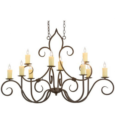 Clifton 10 Light Oblong Chandelier 34 x 27.5 Inches Wide by Meyda Tiffany - 156587