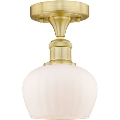 Fenton 1 Light Semi Flush Mount 9.5 Inch and 6.5 Inch Wide by Innovations - 616-1F-SG-G91