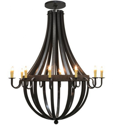 Barrel Stave Metallo 12 Light Chandelier 87 x 72 Inch Wide by Meyda Tiffany - 149172