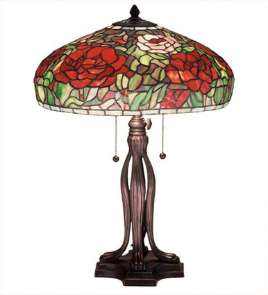 Tiffany Peony 2 Light Table Lamp by Meyda Tiffany - 32292