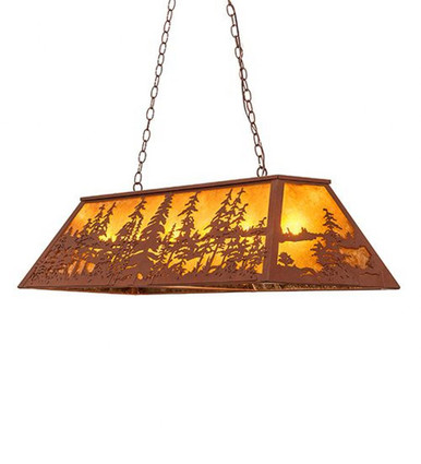 Tall Pines 6 Light Oblong Pendant 22 x 17 Inch by Meyda Tiffany 121583 - 121583