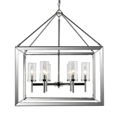 Smyth 6 Light Chandelier 30.75 Inch Tall and 26.63 Inch Wide by Golden - 2074-6 CH-CLR