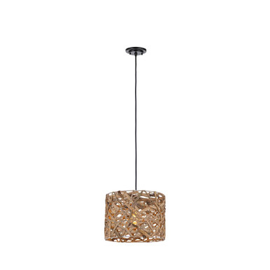Savannah 1 Light Cord Hung Pendant 10.7 Inch X 13 Inch Wide by Innovations - 674-1P-BK-13NT