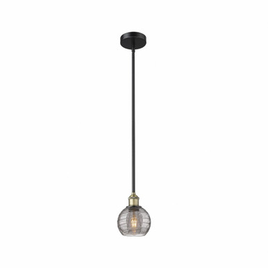 Athens Deco Swirl 1 Light Stem Mini Pendant 7.63 X 5.88 by Innovations - 616-1S-BAB-G1213-6SM