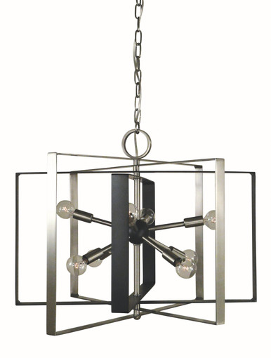 Interstellar 8 Light Medium Chandelier by Framburg - L1096 BN/MBLACK