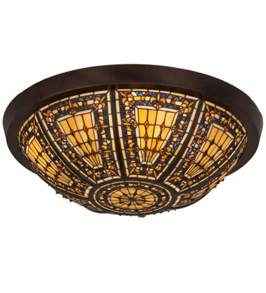 Fleur de lis 4 Light Flush Mount 8 x 26 In by Meyda Tiffany - 181416