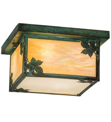 Hyde Park Maple Leaf 4 Light Square Flush Mount 6.5 x 17 In by Meyda - 168090