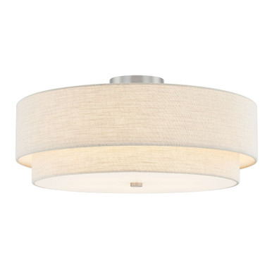 Textile 5 Light 22 Inch Wide Semi Flush Mount by Justice Design - FAB-9775