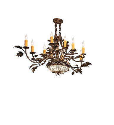 Greenbriar Oak 10 Light Chandelier 26 x 24 Inches Wide by Meyda Tiffany - 244304