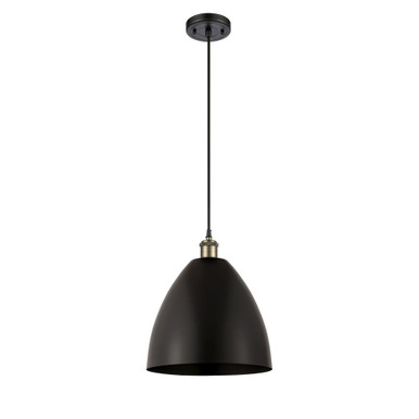 Bristol 100W 1 LED Cord Dome Mini Pendant 13X12 Inch Wide by Innovations - 516-1P-MBD-12-LED