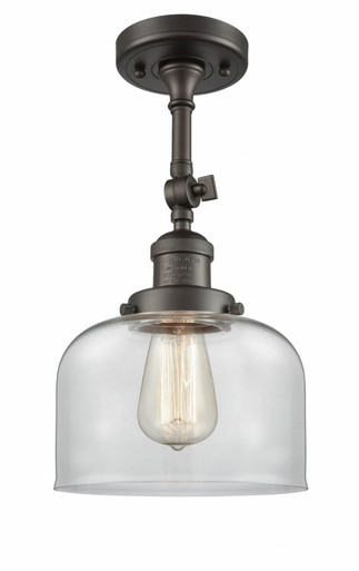 Bell 1 Light Adjustable Semi Flush Mount 14.5X7.75 Inch Wide by Innovations - 201F-OB-G72