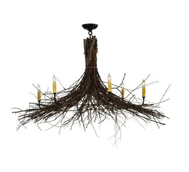 Twigs 6 Light Chandelier 33 Inches Tall and 48 Inches Wide by Meyda Tiffany - 132514