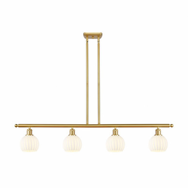White Venetian 4 Brass Stem Hung Oversized Island Pendant by Innovations - 516-4I-G1217-6