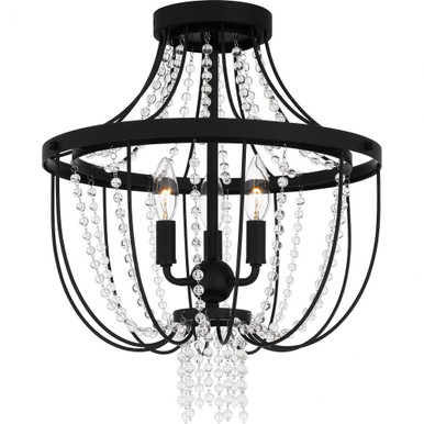 Adelaide 3 Light 16 Inch Wide Semi Flush Mount by Quoizel - ADL1716MBK