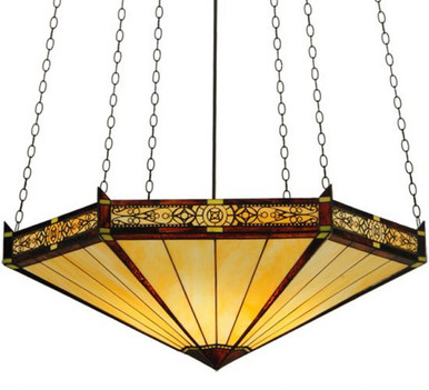 Peaches 6 Light Inverted Pendant 40 x 49 Inches by Meyda Tiffany - 130188