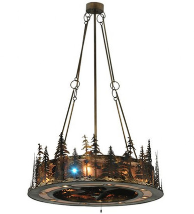 Tall Pines 12 Light Fandelier 72 In H and 48 In W by Meyda Tiffany - 130184