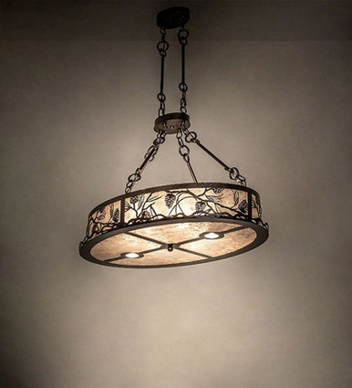 Winter Pine 6 Light Inverted Pendant 44 x 24 Inches by Meyda Tiffany - 273841