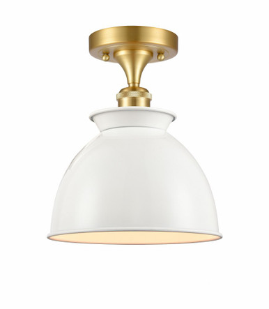 Adirondack 1 Light Semi Flush Mount 9.75 X 8.25 Inch Wide by Innovations - 516-1C-SG-M14-W