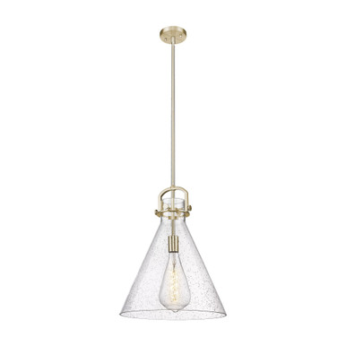 Newton Cone 1 Light Stem Pendant 17.25 Inch and 16 Inch Wide by Innovations - 410-1SL-G411-16_P