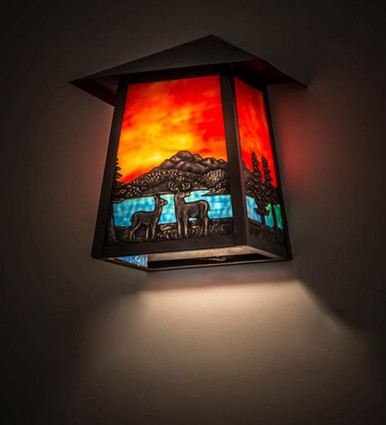 Stillwater Deer Lodge 1 Light Wall Sconce 10.75 x 9 Inches by Meyda Tiffany - 177672