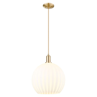 White Venetian 1 Light Cord Hung Mini Pendant 17.45 Inch by Innovations - 716-1P-G1217-14