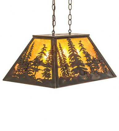 Tall Pines 3 Light Oblong Pendant 15 x 17 Inches by Meyda Tiffany - 248521