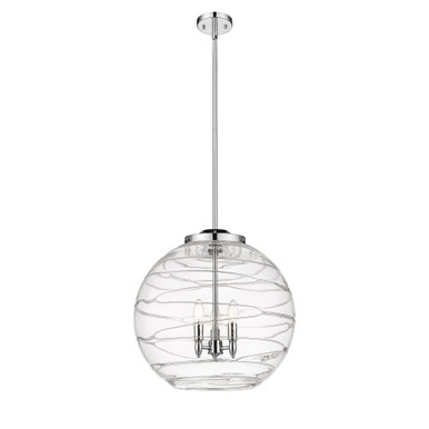 Athens Deco Swirl 60W 3 LED Stem Hung Pendant 19.5 X 17.88 by Innovations - 221-3S-G1213-18-LED