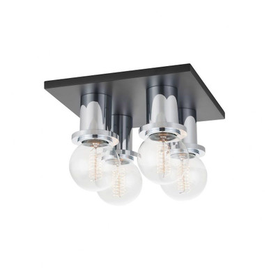 Brandi 4 Light 9.25 Inch Wide Flush Mount by Mitzi - H526504-PC/SBK