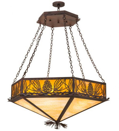 Mountain Pine 6 Light Inverted Pendant 61 x 51 Inches by Meyda Tiffany - 160953