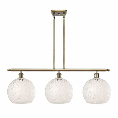 White Mouchette 3 Light Stem Hung Oversized Island Pendant by Innovations - 516-3I-G1216-10