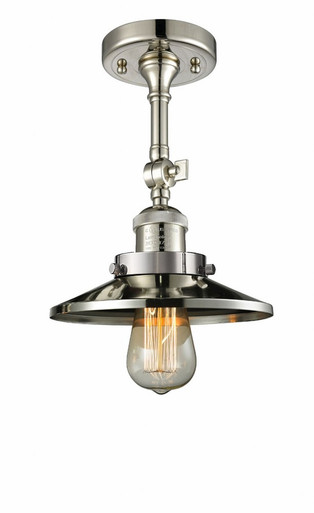 Railroad 1 Light 8 Inch Wide Semi Flush Mount by Innovations - 201F-PN-M1