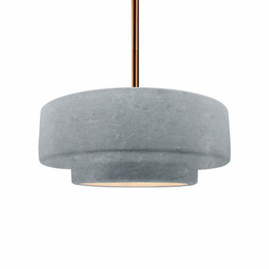 Radiance 1 Light Medium Tier Concrete Pendant by Justice Design - CER-6543-CONC