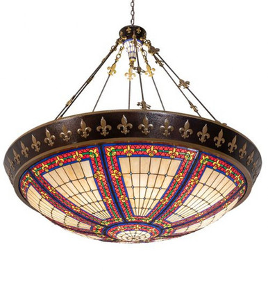 Fleur de lis 10 Light Inverted Pendant 61 x 62 Inches by Meyda Tiffany - 211545