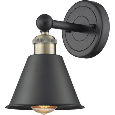 Edison 1 Light Wall Sconce 9.75 Inch Tall and 6.5 Inch Wide by Innovations - 616-1W-BAB-M8-BK