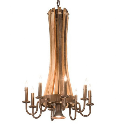Barrel Stave Madera 8 Light Chandelier 37 x 20 Inches Wide by Meyda Tiffany - 197593