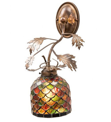 Oak Leaf 1 Light Wall Sconce 17.5 x 9 Inches by Meyda Tiffany - 22900