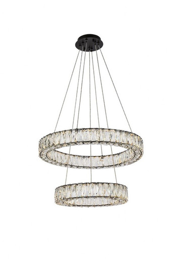 Monroe 2 LED Modern Large Pendant by Elegant - 3503G24BK