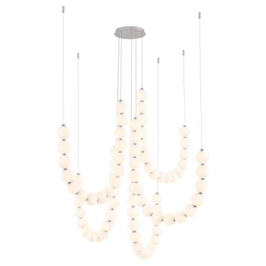 Akoya 190W LED Chandelier with Remote 54.63 Inch X 12.63 Inch Wide by Alora - CH321805CH-RT