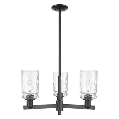 Candor 3 Light Stem Hung Chandelier 12 Inch X 26.75 Inch by Innovations - 716-3CR-BK-G352