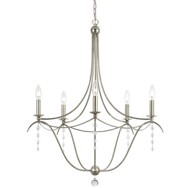 Metro II 5 Light Large Candle Style Chandelier by Crystorama - 435-sa