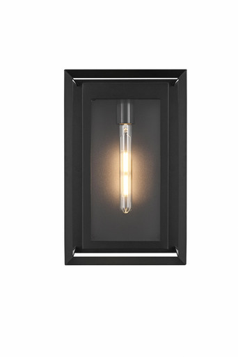 Etting 1 Light Outdoor Wall Mount 16 Inch Tall and 10 Inch Wide by Elegant - OD355W16BK