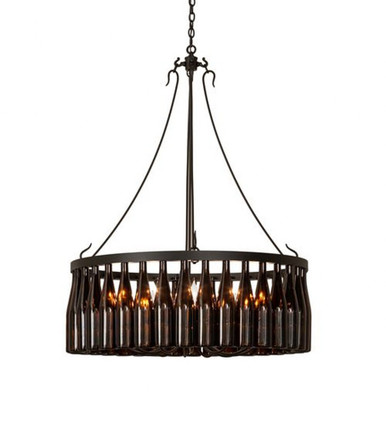 Tuscan Vineyard 12 Light Wine Bottle Chandelier 86 x 36 Inch W by Meyda - 252685